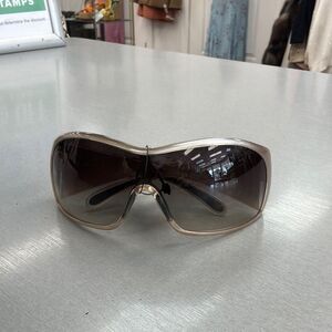 Prada Brown and Tan Oversized Sunglasses
